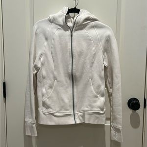 Lululemon Scuba Full-Zip Hoodie, White, Size 8